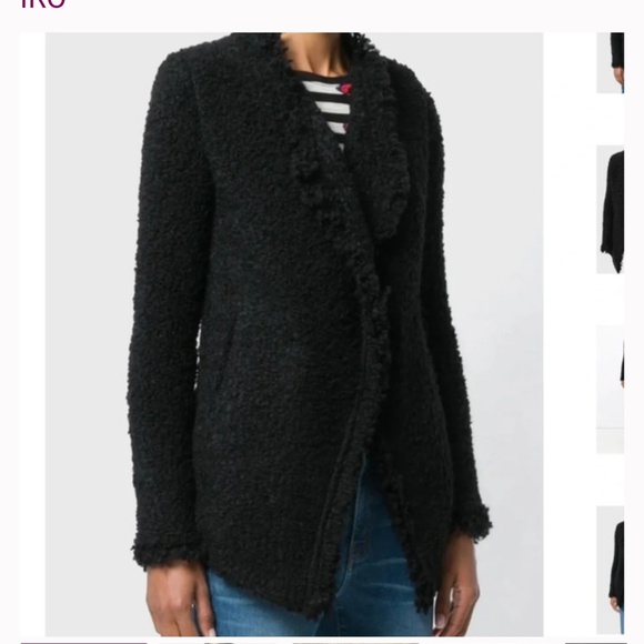 IRO Campbell Boucle Knit Wool Open Front Cardigan - Picture 3 of 5